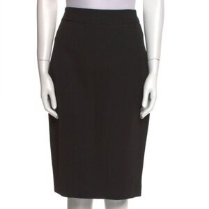 Zac Posen Size 8 Black Pencil Skirt Button Detail Wool Blend Career Classic